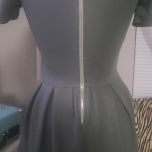 LuLaRoe Gray Midi Dress with Metallic Zipper
